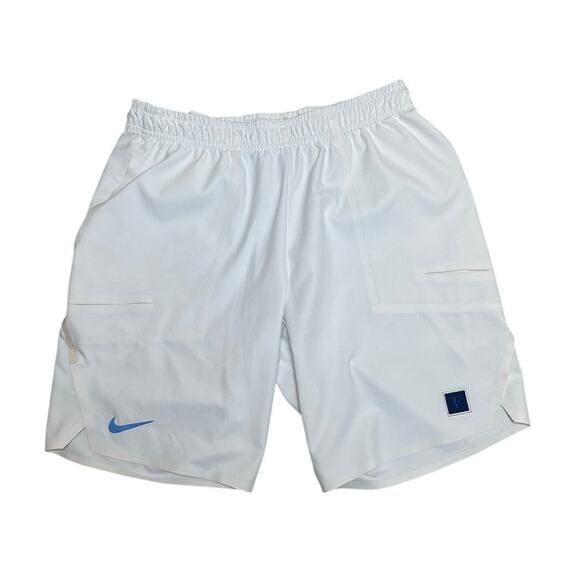 Nike Men's RF Roger Federer Court Ace Flex Tennis White 2018 Shorts 9" sz S Rare - Picture 1 of 10